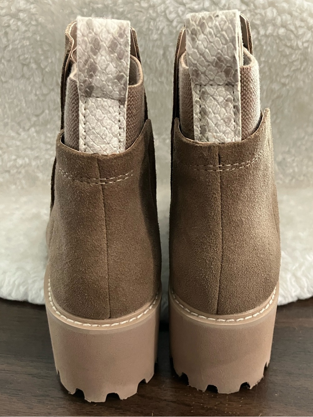 Dolce Vita | Suede Chelsea Platform Ankle Boots - Taupe - Picture 7 of 12